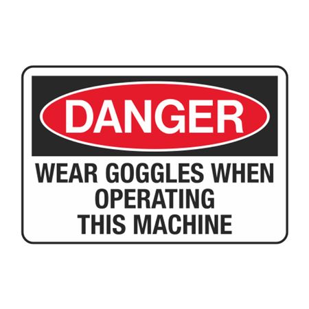 Wear Goggles When Operating This Machine Decal